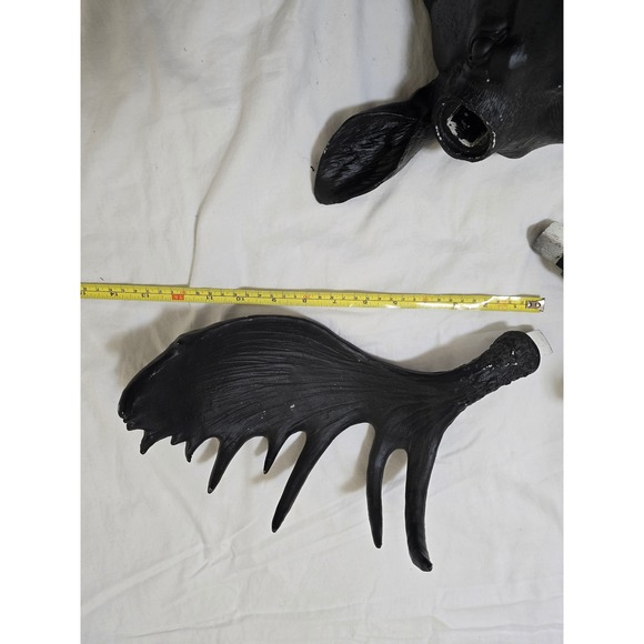 Fun Black Faux Moose Antlers Head Wall Mount Decor Rustic Lodge Cabin Cool Art - Picture 10 of 16